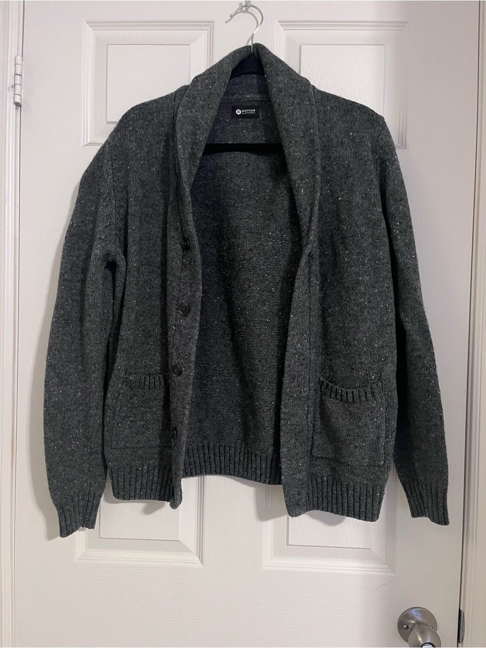 Haggar Charcoal Shawl Collar Cardigan Sweater